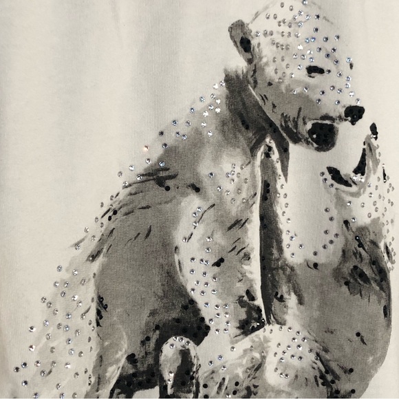 Quantum Courage Partners In Crime Lightweight Sweatshirt Polar Bears & Sequins - Picture 3 of 11